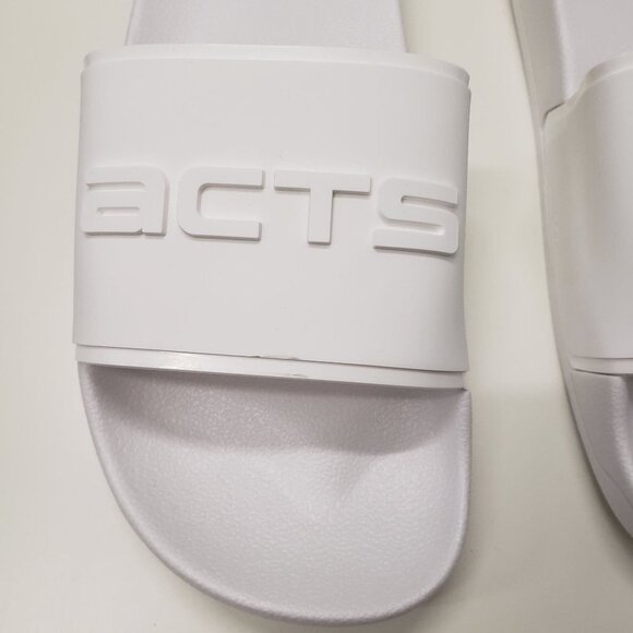 New Acts Men's Pool Slides in White - Size 40 (US‎ Size 7.5) - Picture 2 of 6